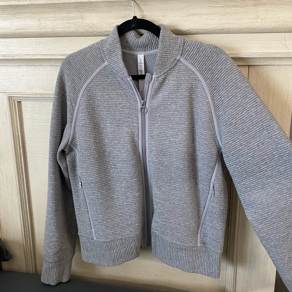 Practically brand new Grey Lululemon bomber jacket